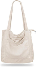 Light beige corduroy pocket handbag